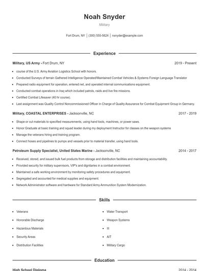 Resume example 1