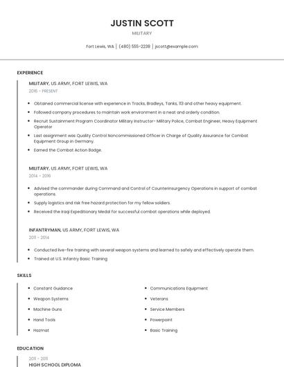 Military Resume