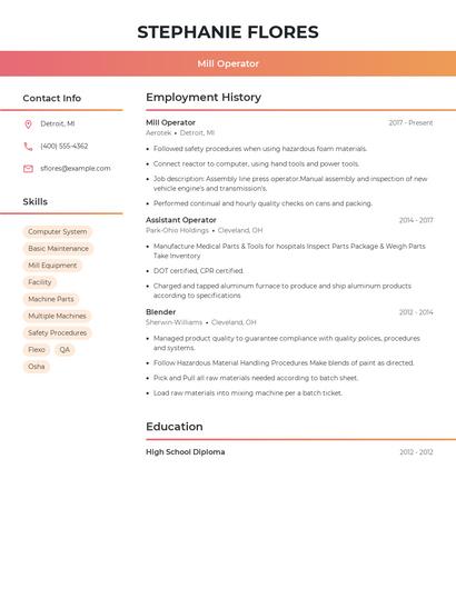 Resume example 3