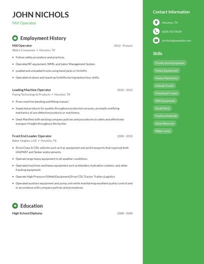 Resume example 5