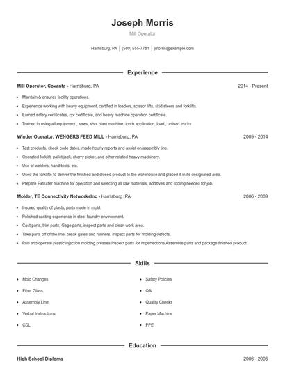 Resume example 1