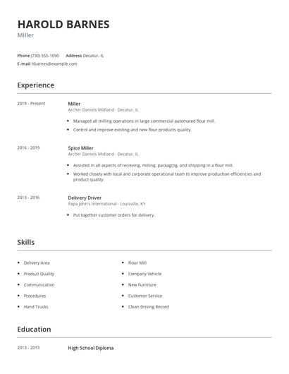Miller Resume