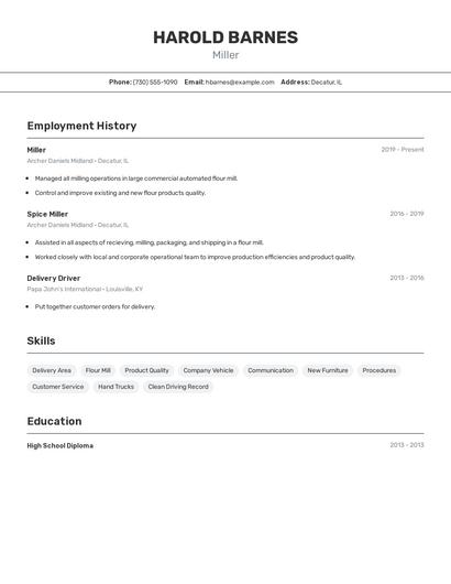 Miller Resume