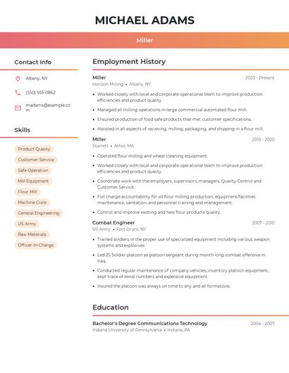 Miller Resume