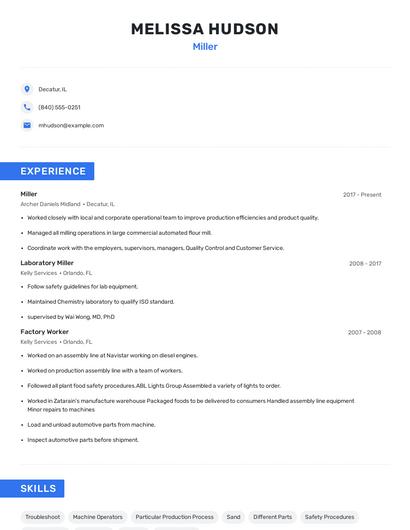 Miller Resume
