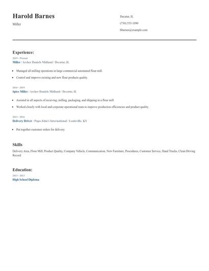 Miller Resume