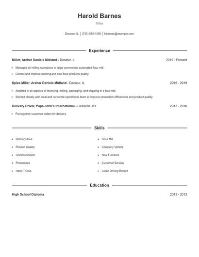Miller Resume