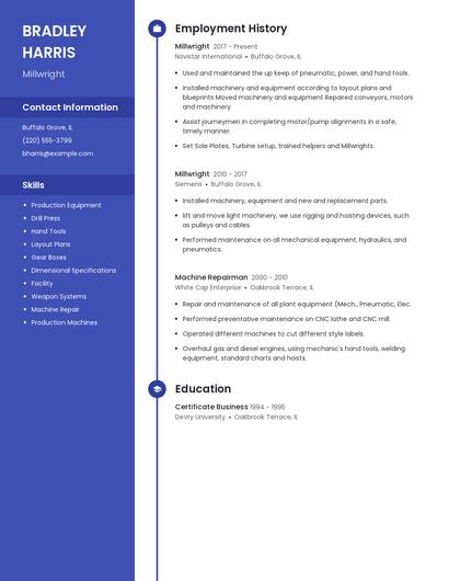 Millwright Resume