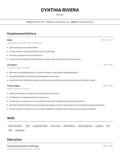 Resume example 2