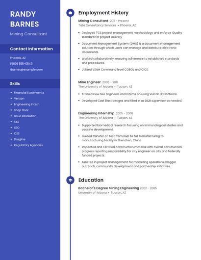 Mining Consultant Resume