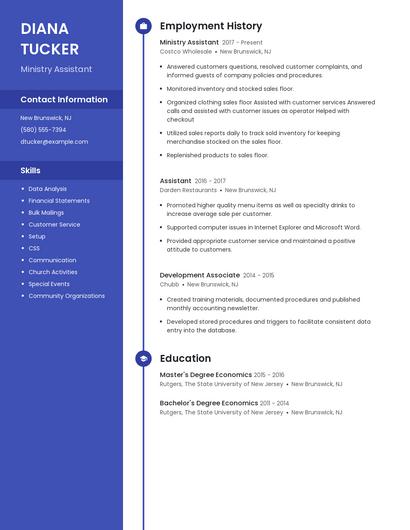 Ministry Assistant Resume