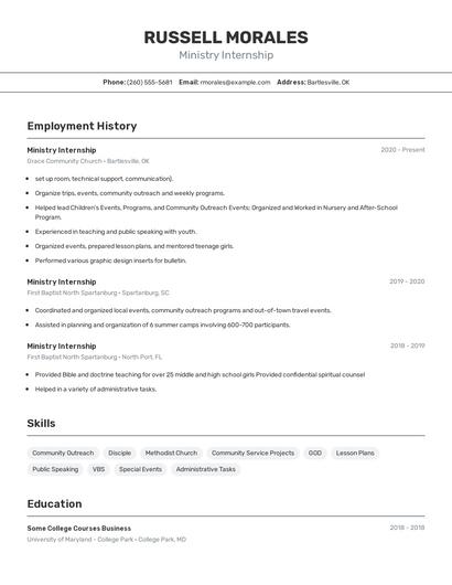 Resume example 2