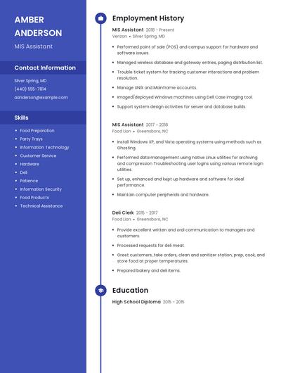 MIS Assistant Resume