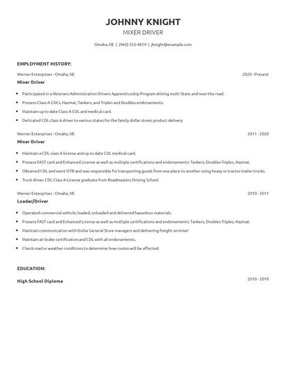 Mixer Driver Resume