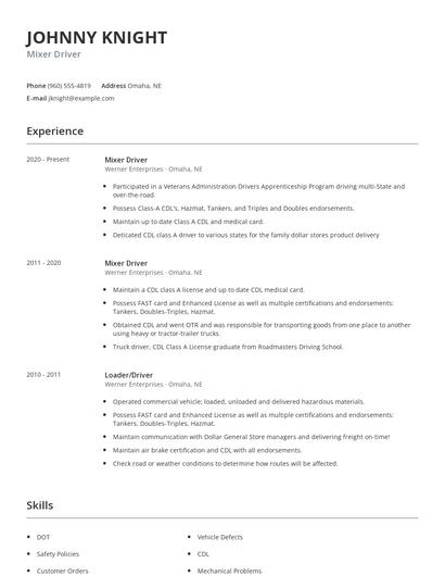 Mixer Driver Resume