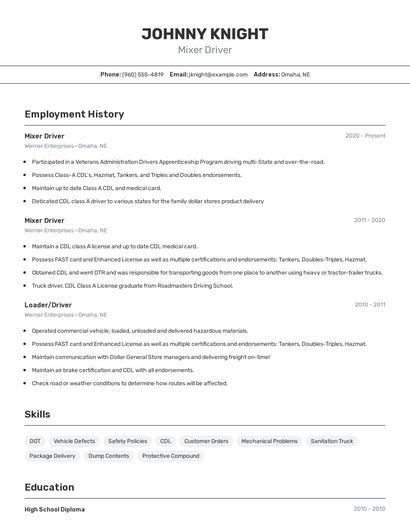 Mixer Driver Resume