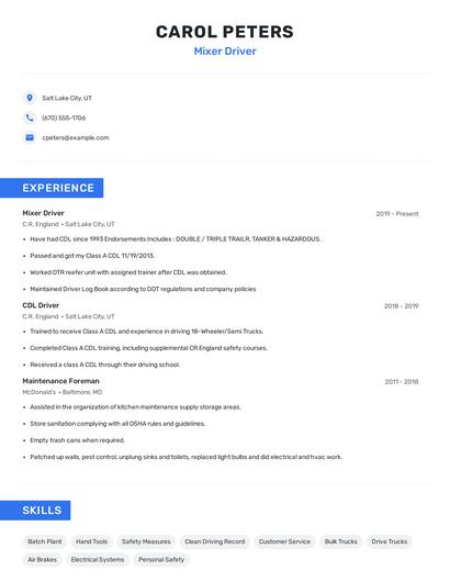 Mixer Driver Resume