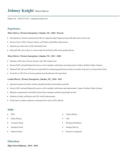 Mixer Driver Resume