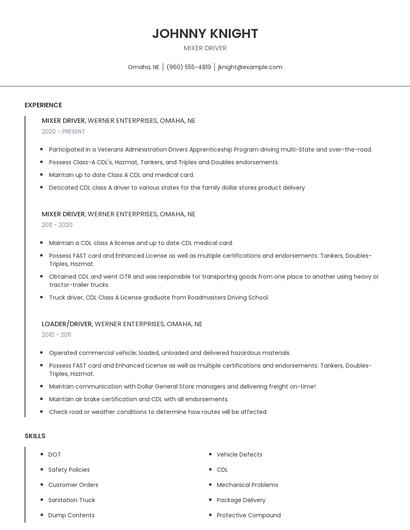 Mixer Driver Resume