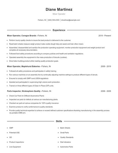 Resume example 1