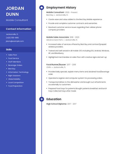 Mobile Consultant Resume
