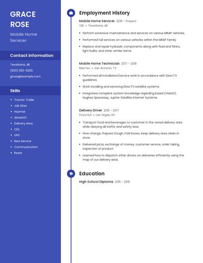 Mobile Home Servicer Resume