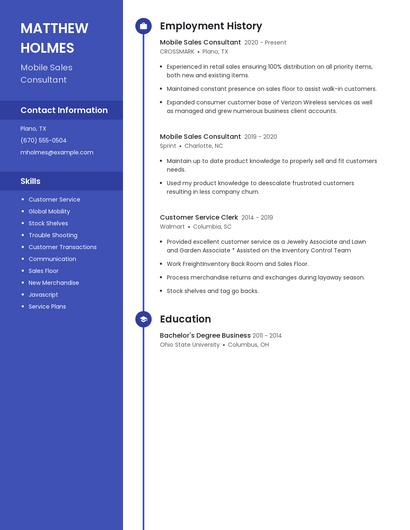 Resume example 4