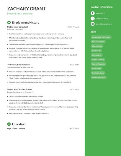 Resume example 5