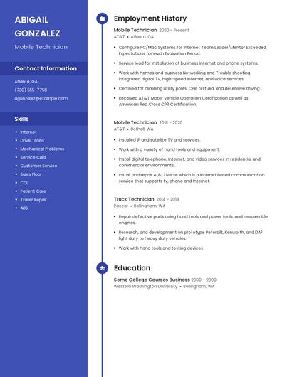 Mobile Technician Resume