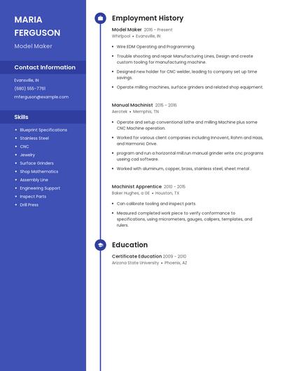 Model Maker Resume