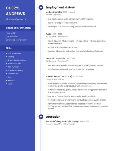 Module Operator Resume