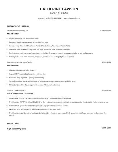 Mold Builder Resume