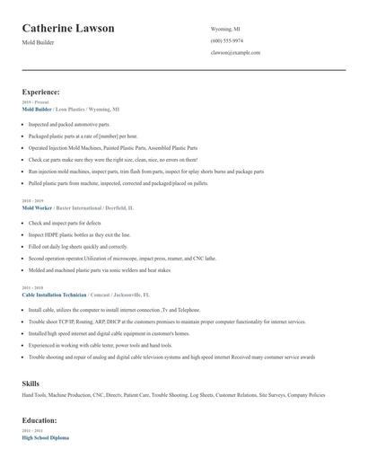 Mold Builder Resume