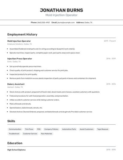 Resume example 2