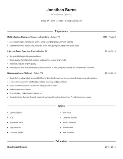 Resume example 1