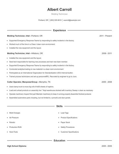 Resume example 1