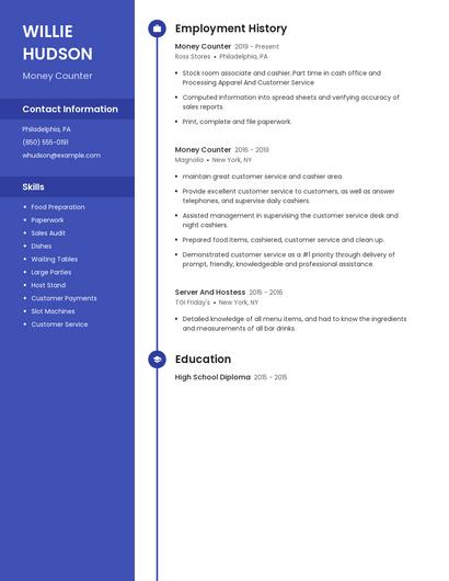 Money Counter Resume