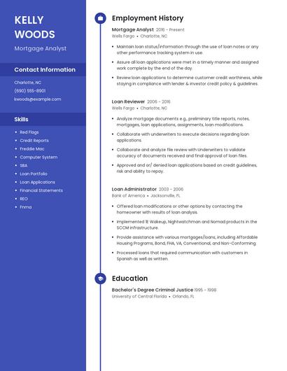 Mortgage Analyst Resume