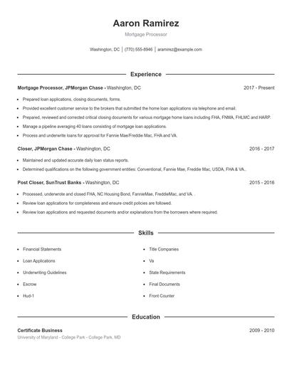 Resume example 1