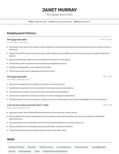 Resume example 2