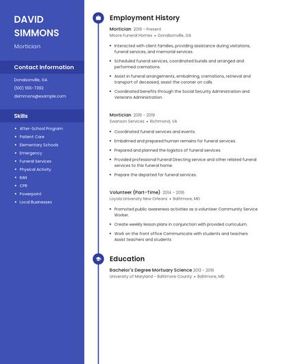 Mortician Resume