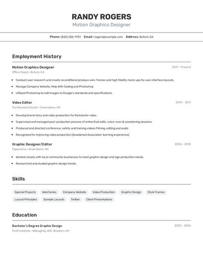 Resume example 2