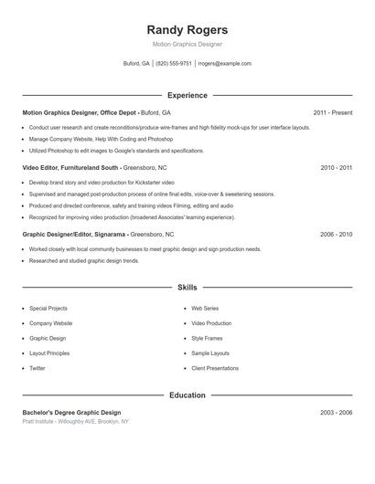 Resume example 1