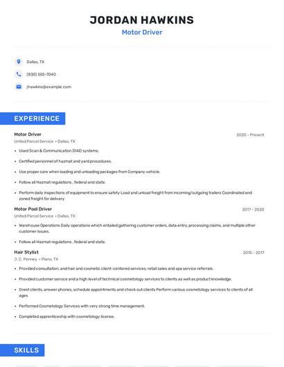 Motor Driver Resume