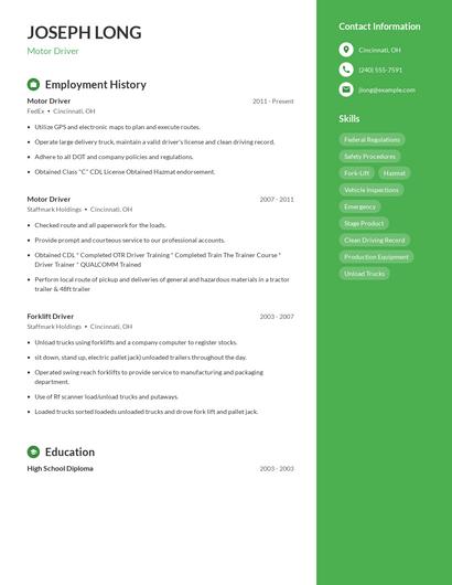 Motor Driver Resume
