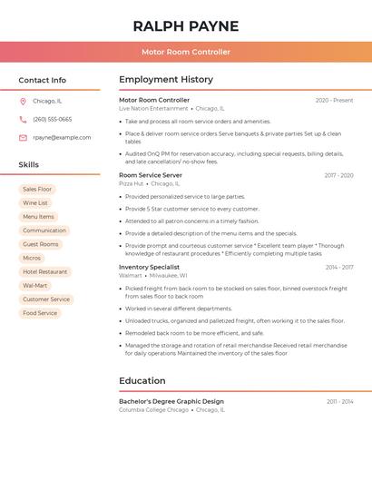 Motor Room Controller Resume