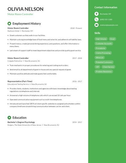 Motor Room Controller Resume