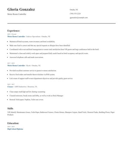 Motor Room Controller Resume