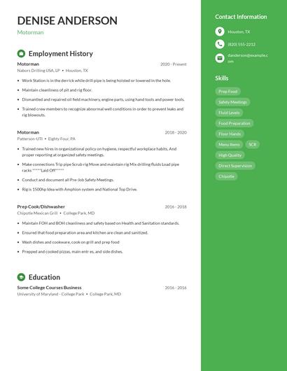 Resume example 5