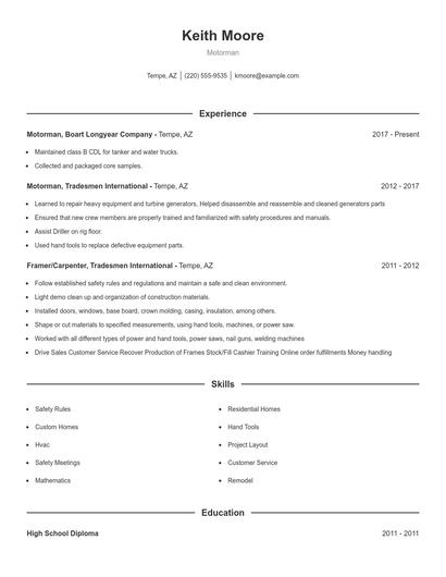 Resume example 1